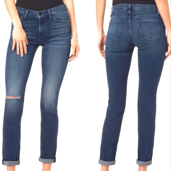 Hudson Jeans Mid Rise Skinny Jeans in Distressed Blue Size 29 - Picture 1 of 10